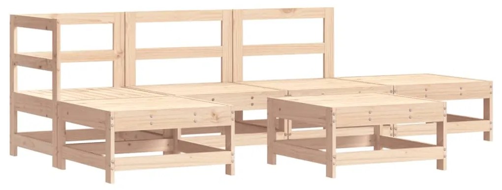 6 pcs conjunto lounge jardim c/ almofadões madeira maciça