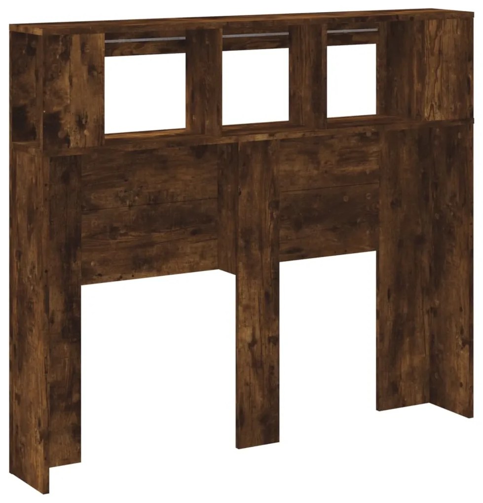 Cabeceira c/ LEDs 120x18,5x103,5 cm carvalho fumado