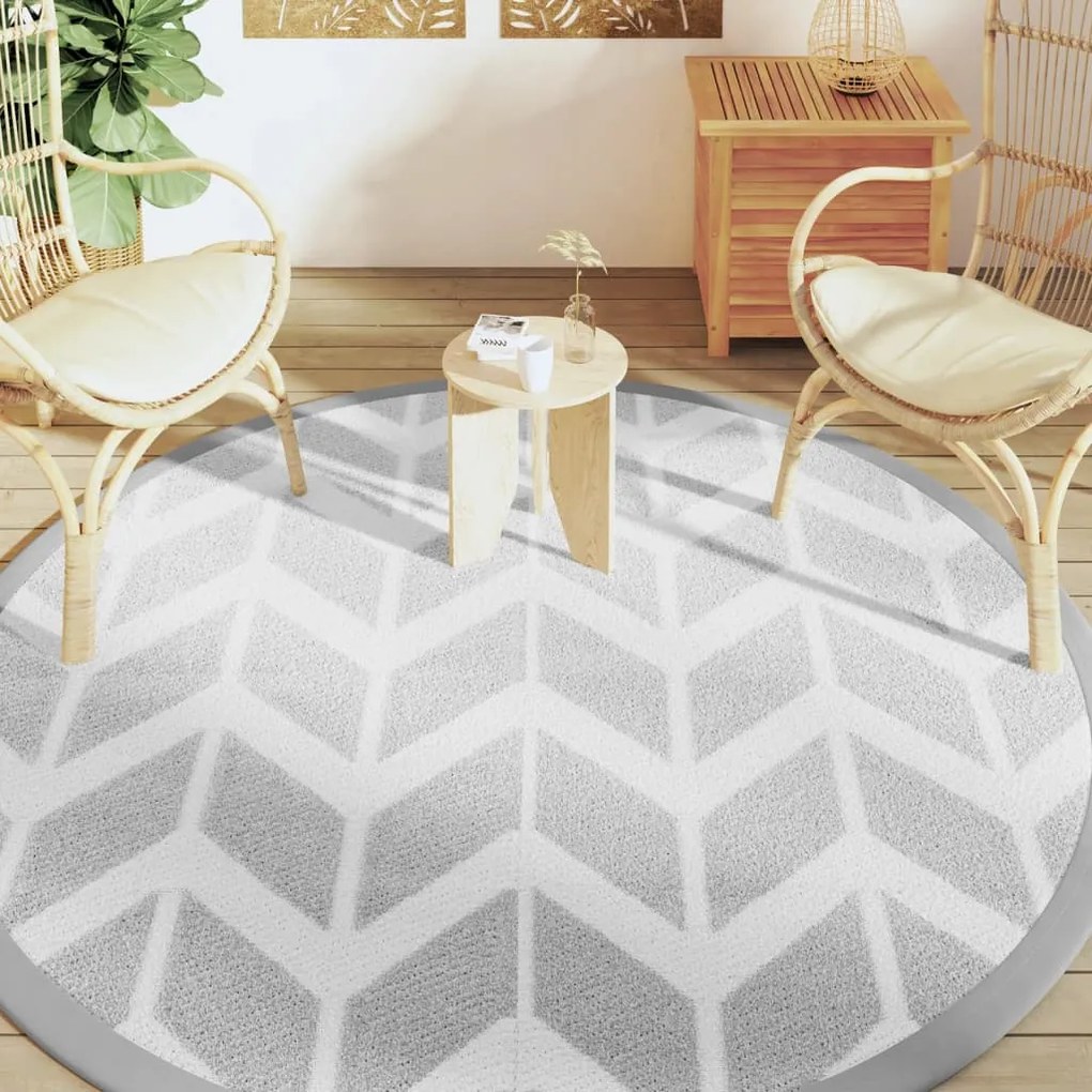 Tapete de exterior Ø200 cm ARAKIL PP cinzento