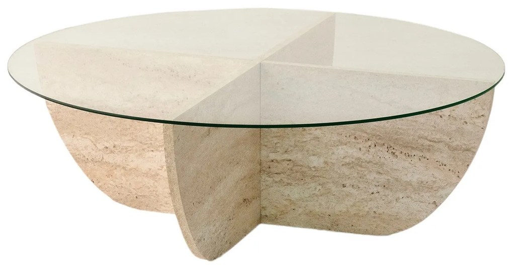 Mesa de Centro Lily – Travertino – Diâmetro 90 cm Altura 30 cm
