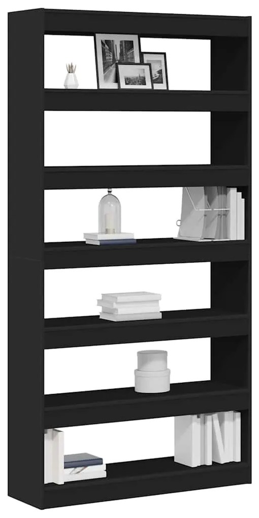 Estante Preta Madeira de engenharia 100 x 30 x 198 cm Estante