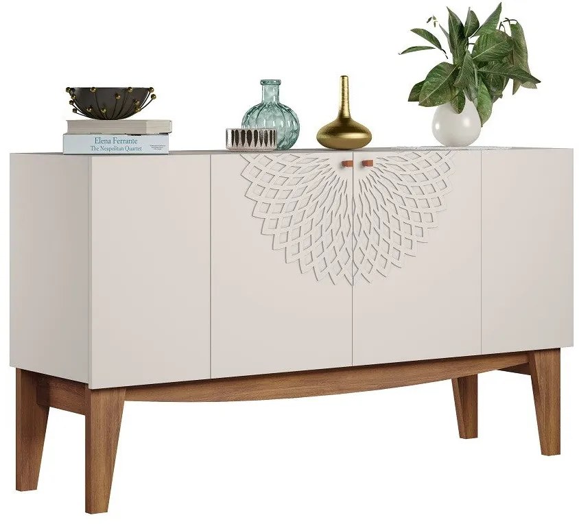 Aparador JADE com 4 Portas e Detalhe Central a Laser – 136x39,5x77,4 c