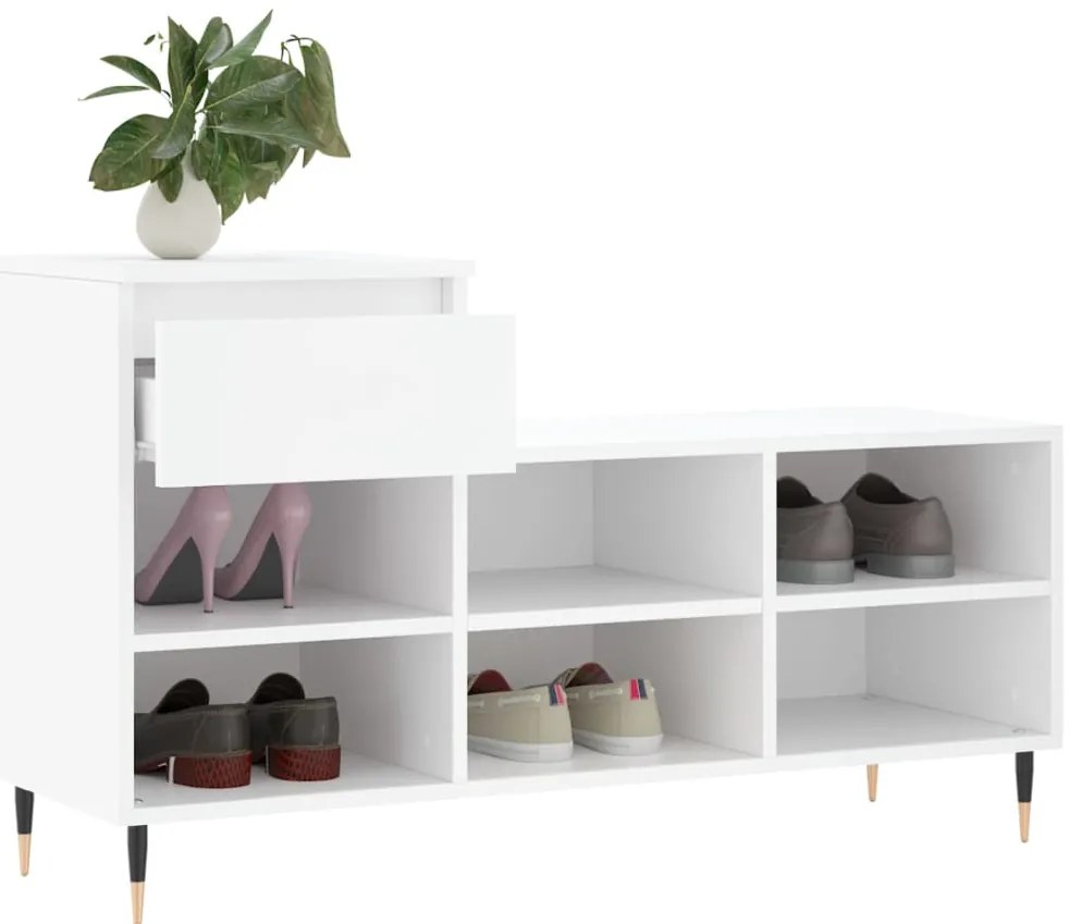 Sapateira 102x36x60 cm derivados de madeira branco