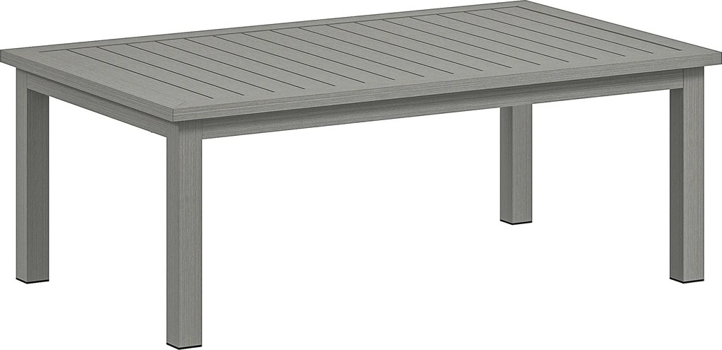 Outsunny Mesa de centro retangular tampo de ripas para interior/exterior em alumínio, 100 x60 x37 cm cinzento | Aosom Portugal
