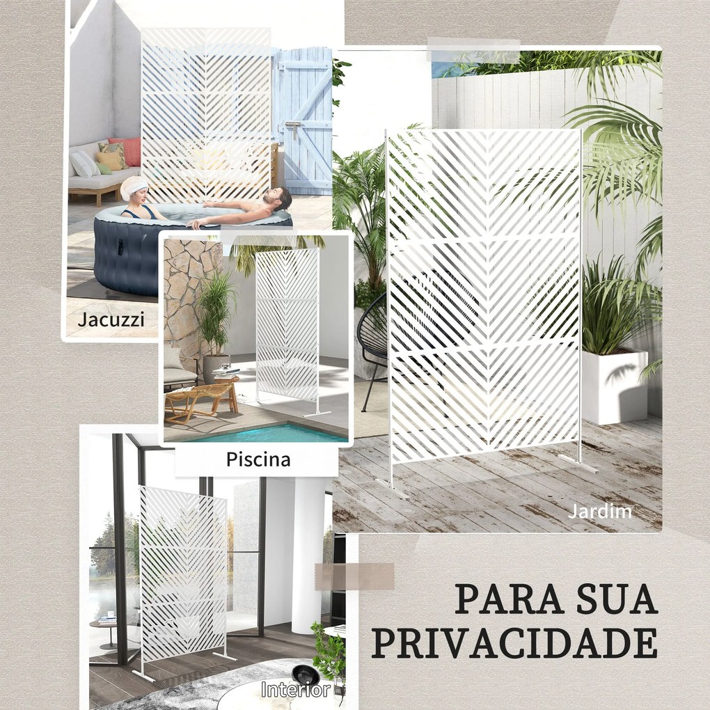 Biombo de Exterior Separador de Ambientes com 3 Peças com Padrão de Li