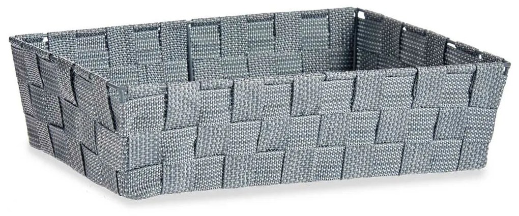 Cesta Multiusos Cinzento Tecido 3,8 L 34 x 8,5 x 21 cm (18 Unidades)