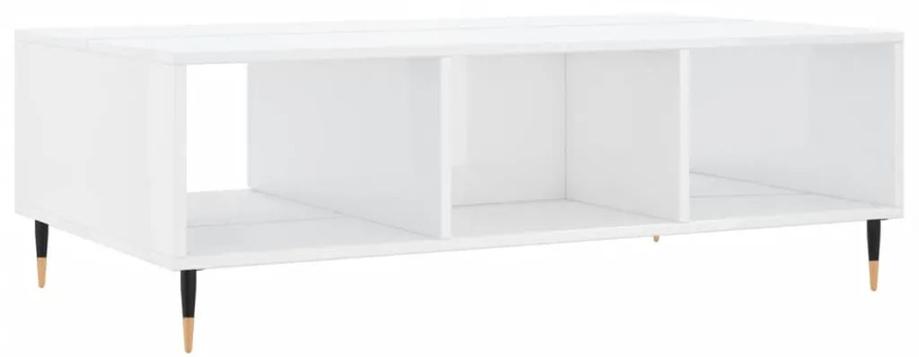 Mesa de centro 104x60x35 cm derivados madeira branco brilhante