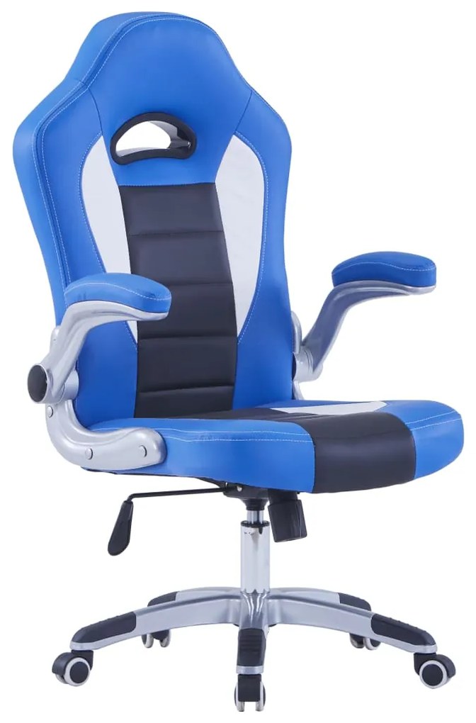 vidaXL Cadeira de gaming couro artificial azul