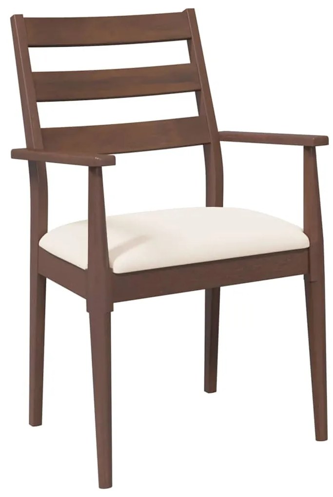 Cadeiras de jantar com almofadões 2 pcs madeira maciça castanho