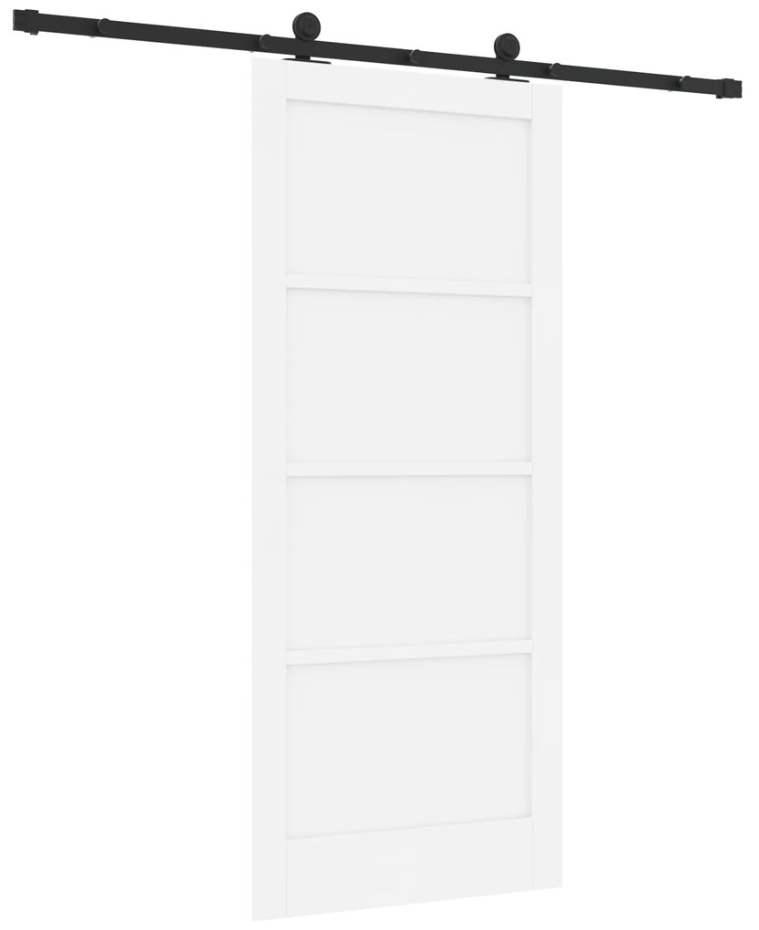 Porta Deslizante com Conjunto de Ferragens Branca 86x198,5 cm Madeira