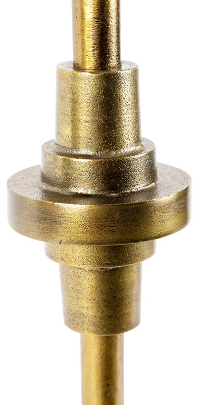 Candeeiro de mesa Art Deco bronze com abajur de veludo vermelho 50 cm - Diverso Art Deco