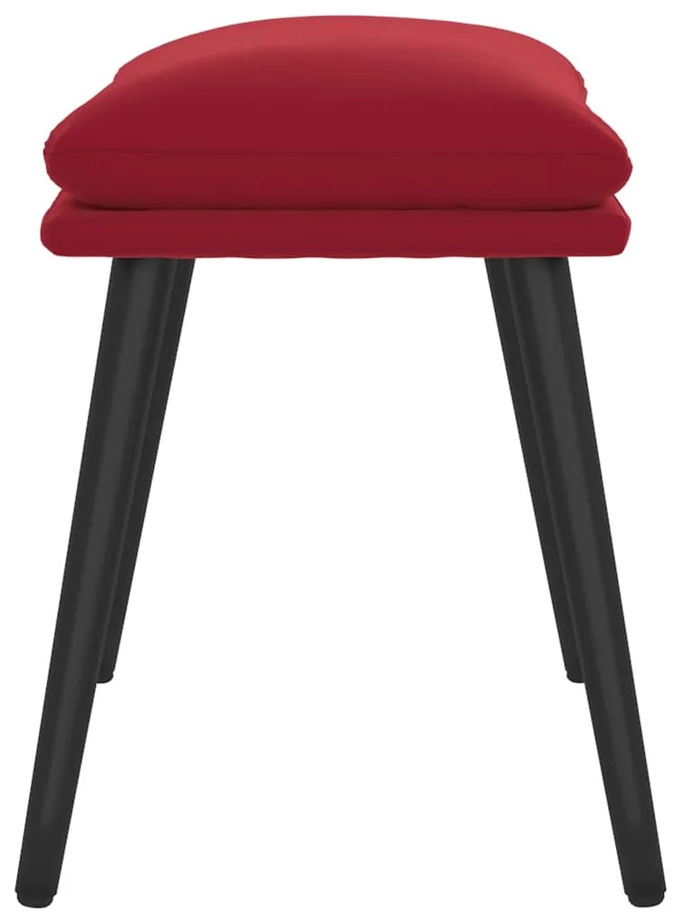 Apoio de pés 45x29,5x35 cm veludo vermelho tinto