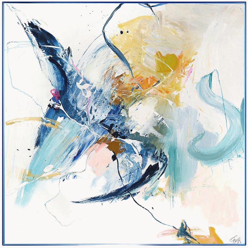 Tela emoldurada artesanal Confidential Blue