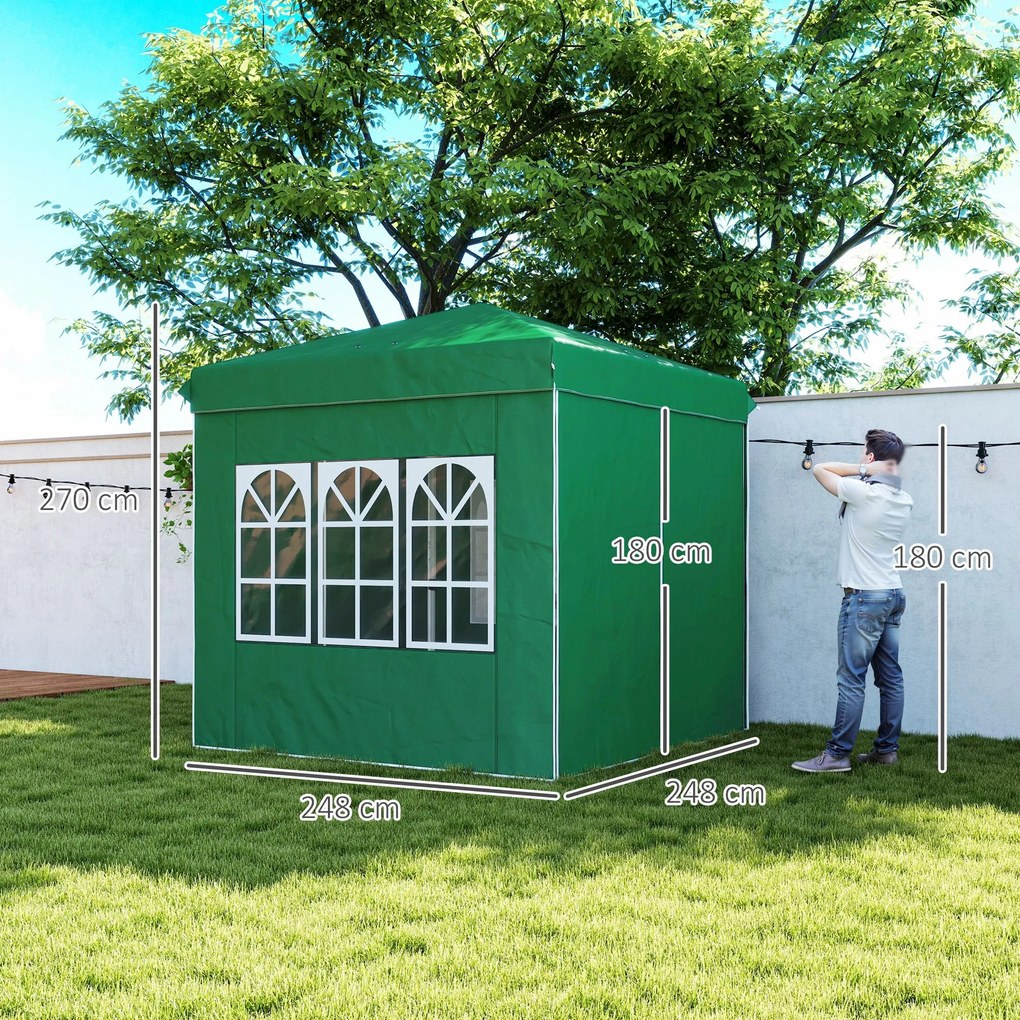 Tenda Dobrável Pop-Up Tenda 248x248x270 cm com 4 Paredes Laterais Anti
