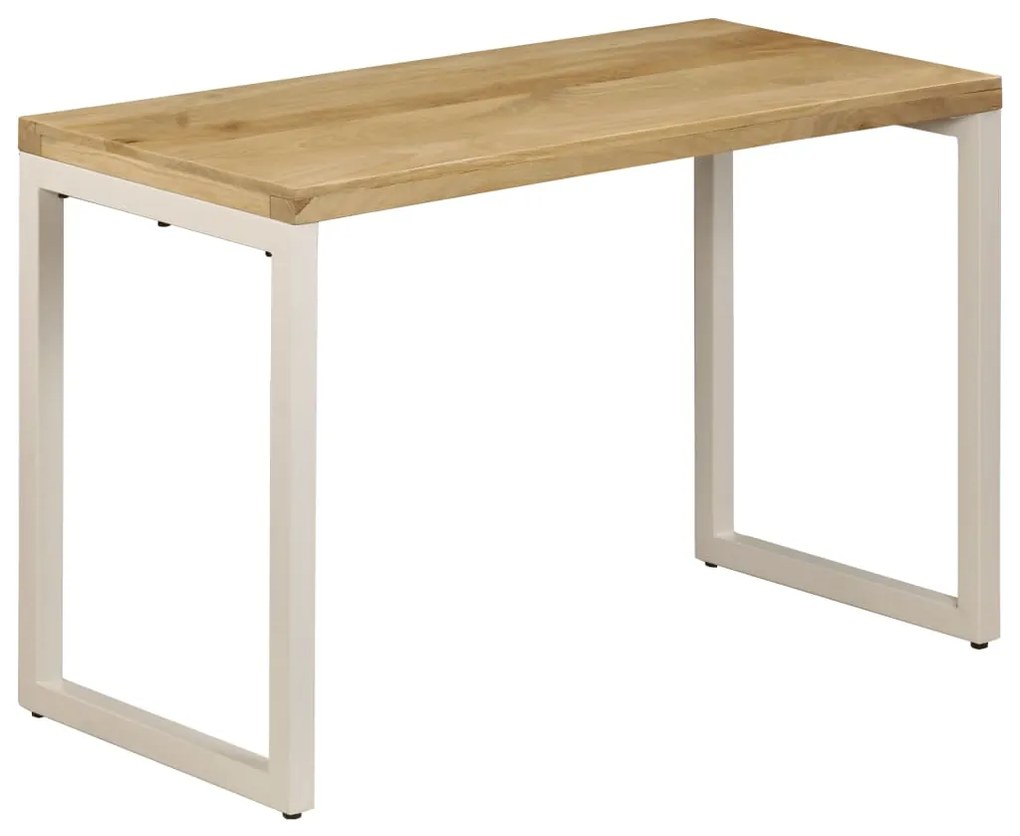 Mesa de jantar 115x55x76 cm madeira de mangueira maciça e aço