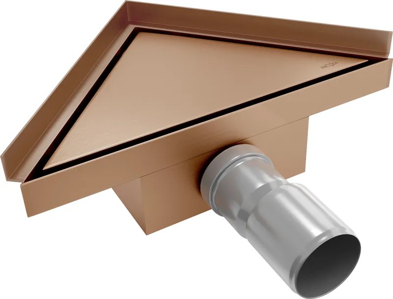 Mexen Flat-T M13 ralo de chão triangular 20 x 20 cm, cobre escovado - 1C10320