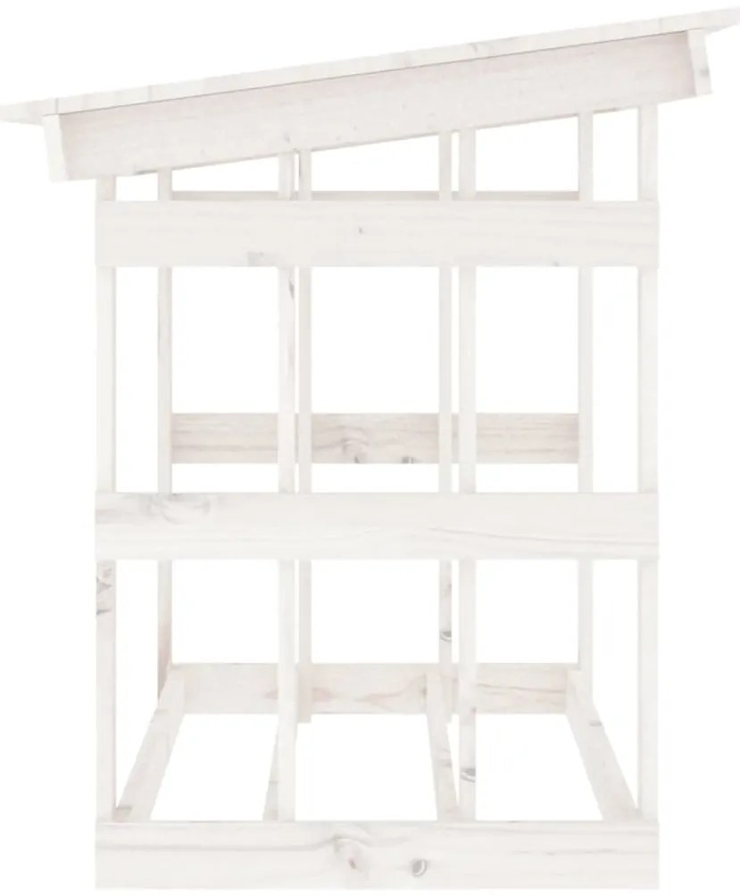 Suporte para lenha 108x64,5x77 cm pinho maciço branco