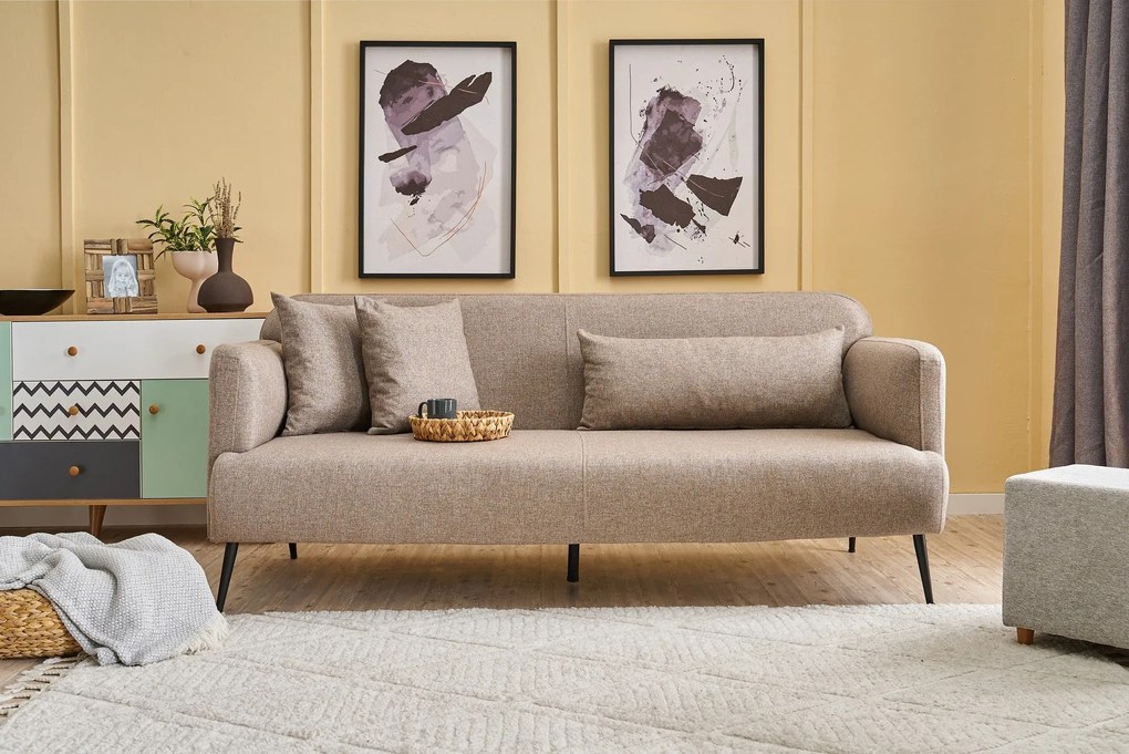 Sofá de 3 Lugares Revos – Castanho – 200 x 80 x 100 cm