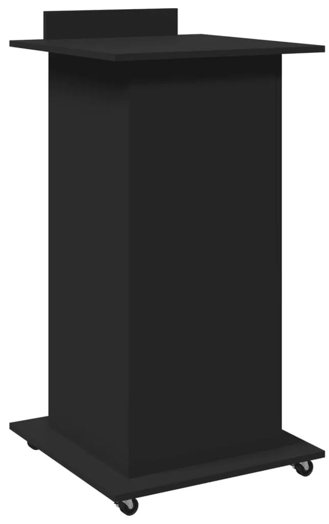 Púlpito c/ rodas e gaveta 55x55x107 cm derivados madeira preto