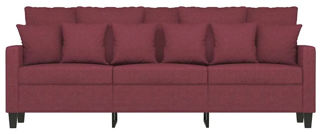 Sofá de 3 lugares tecido 180 cm vermelho tinto