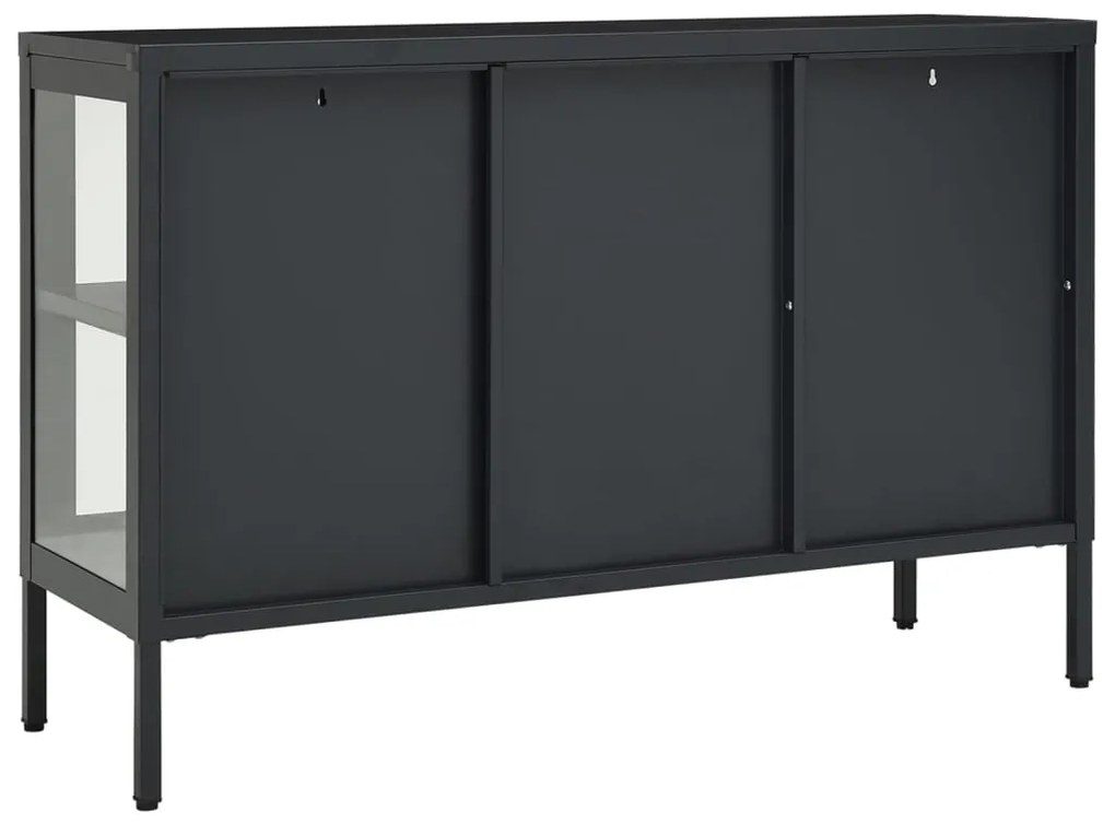 Aparador 105x35x70 cm vidro e aço antracite