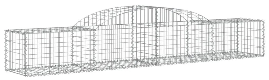 Cestos gabião arqueados 7 pcs 300x50x40/60 cm ferro galvanizado
