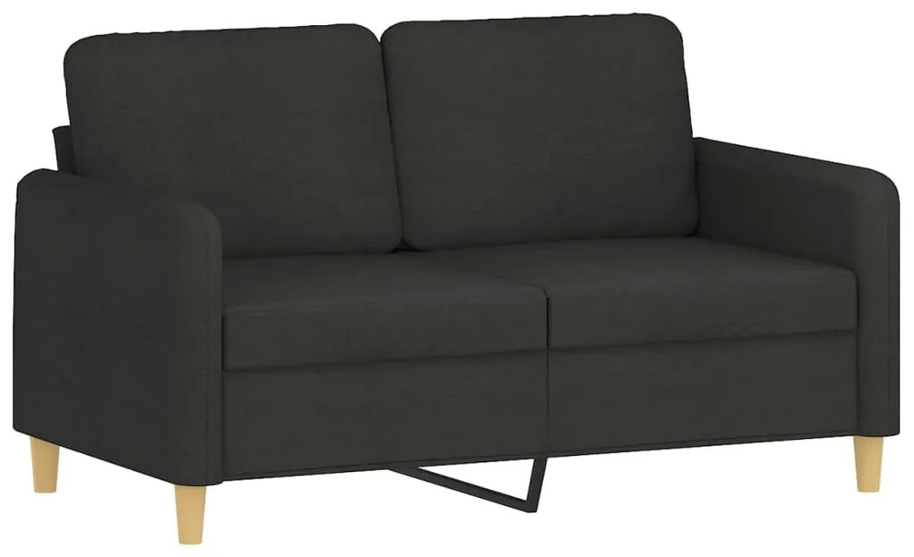 4 pcs conjunto de sofás com almofadas tecido preto