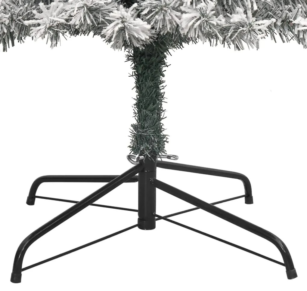 Árvore de Natal fina c/ suporte e flocos de neve 270 cm PVC