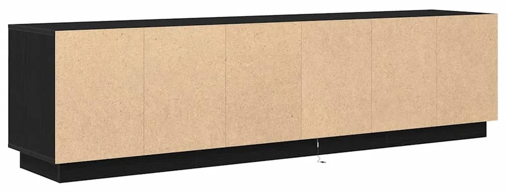 Móvel de TV com luzes LED 193,5x41x50 cm carvalho preto