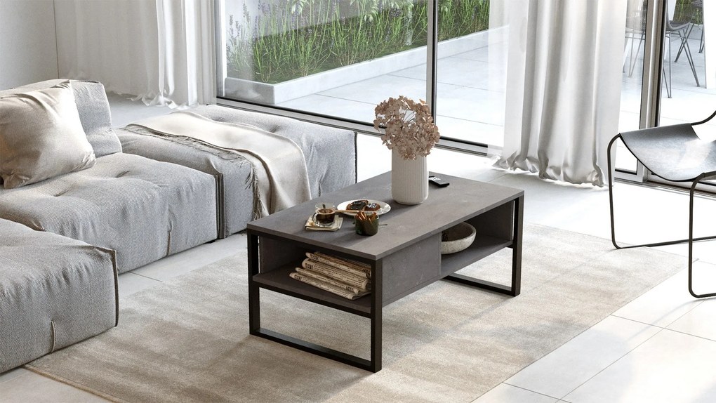 Mesa de Centro ML34 – Prateada – 100 cm x 44,4 cm x 59,7 cm