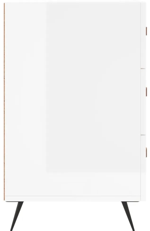 Mesa de cabeceira 40x40x66cm derivados madeira branco brilhante