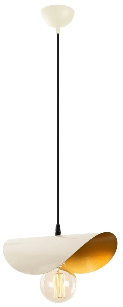 Chandelier Sivani – Branco/Dourado – 30 x 17 cm