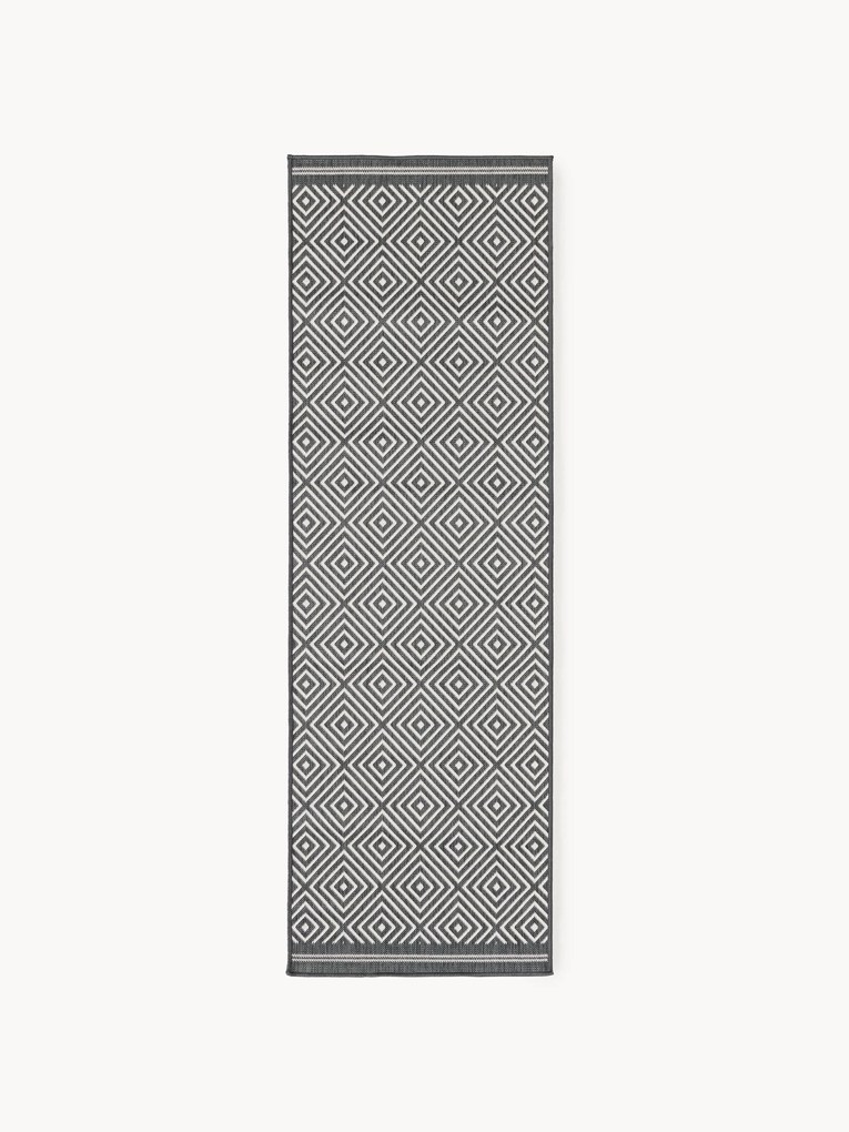 Passadeira para interior e exterior com padrão de diamante Reddy