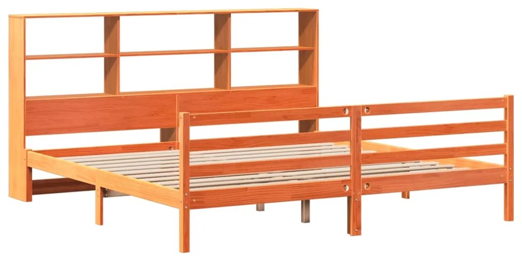Cama sem colchão 200x200 cm madeira maciça castanho-mel