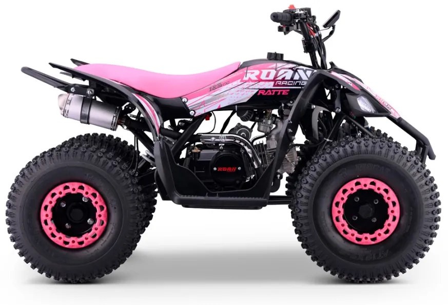 MINI MOTO 4 GASOLINA PARA CRIANÇAS 125cc Roan Ratte R8 automático com Marcha Atrás  Rosa