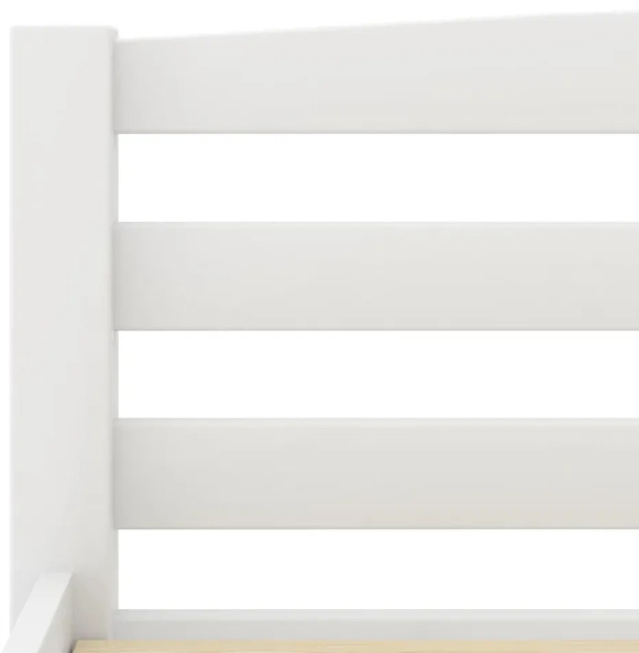 Estrutura de cama em pinho maciço 160x200 cm branco