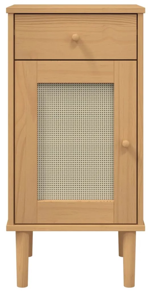 Mesa de cabeceira SENJA 40x35x80 cm pinho maciço castanho