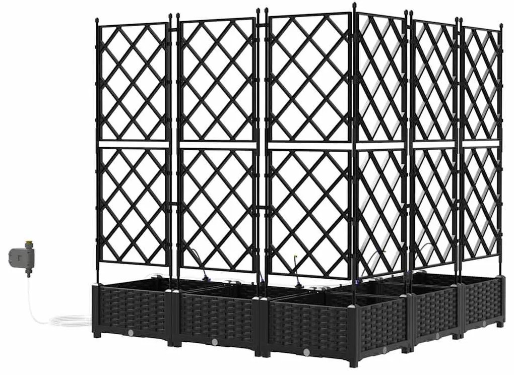 Jardineiras de Jardim 1 pc Preto 120 x 120 x 126 cm Plástico