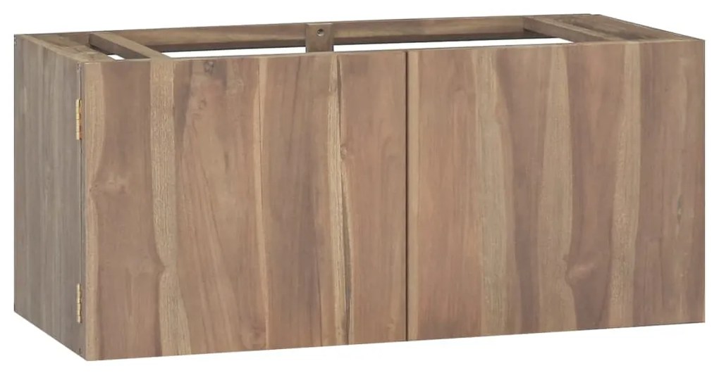 338254 vidaXL Armário de parede p/ casa de banho 90x39x40 cm teca maciça