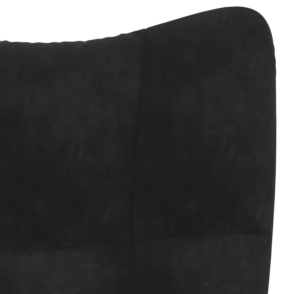 Cadeira de baloiço com banco veludo preto