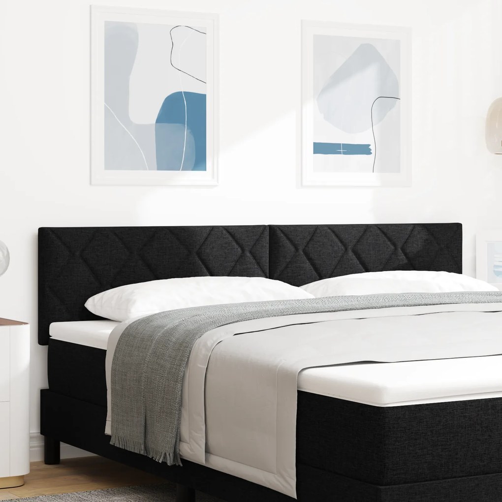 Cabeceira LED vidaXL Design Blocos de Diamante Preta 180 cm Tecido