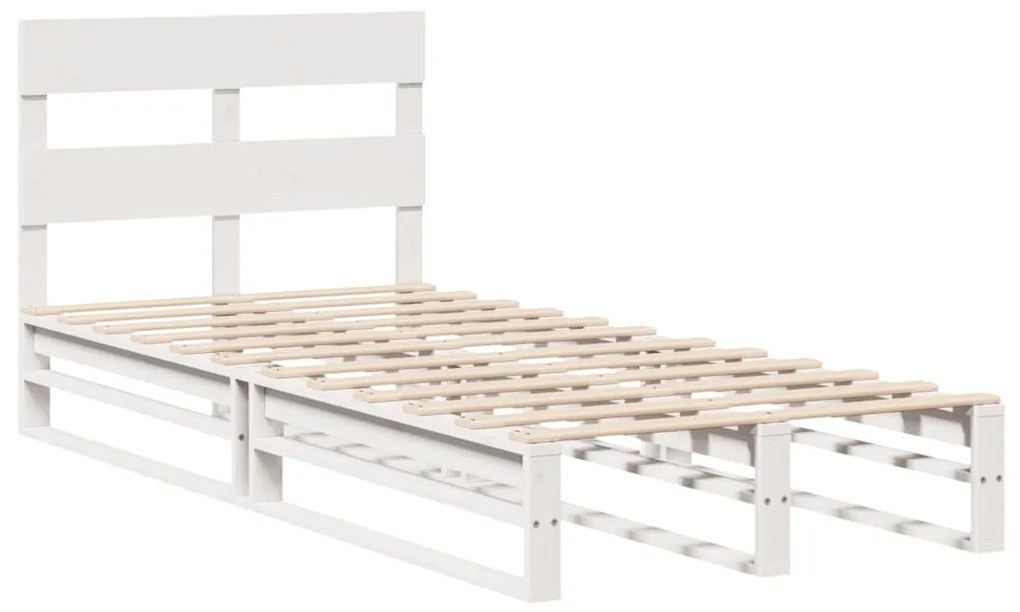 Cama sem colchão 90x190 cm madeira de pinho maciça branco