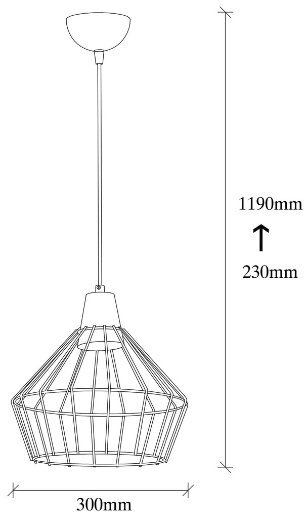 Candeeiro Wire – Preto – 30 x 30 cm