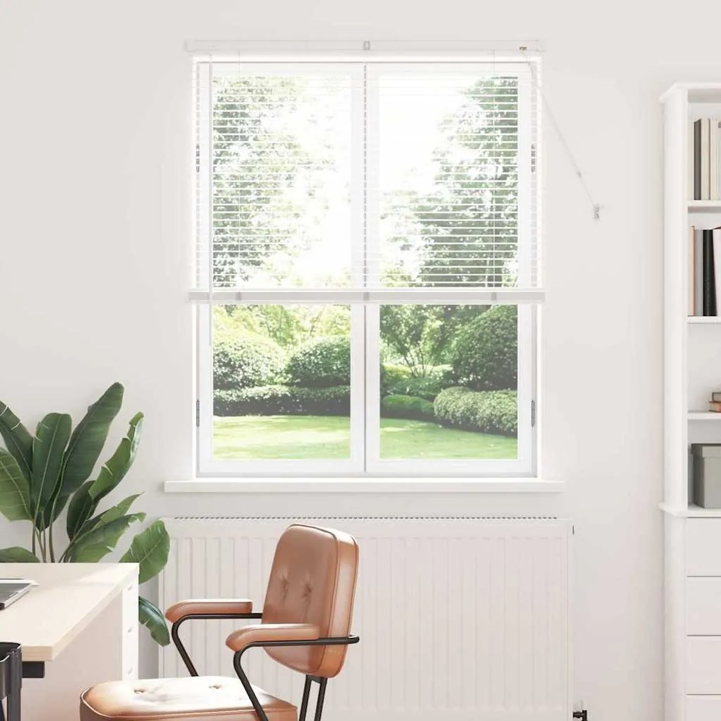 vidaXL Persiana de Janela com cortinas Outros Manual Branco 100 x 175 cm Alumínio