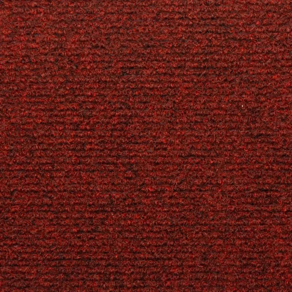 Tapetes de escada 15 pcs 65x21x4 cm tecido agulhado vermelho