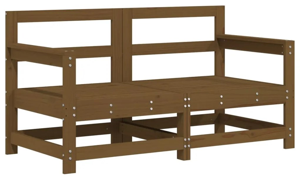 7 pcs conjunto lounge jardim madeira pinho maciça castanho-mel