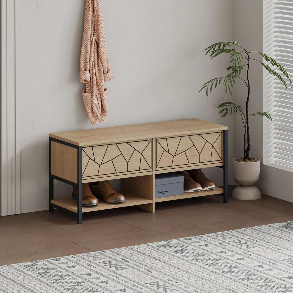 Cabideiro Berlin BA – Nogueira e Preto – 120x200x35 cm