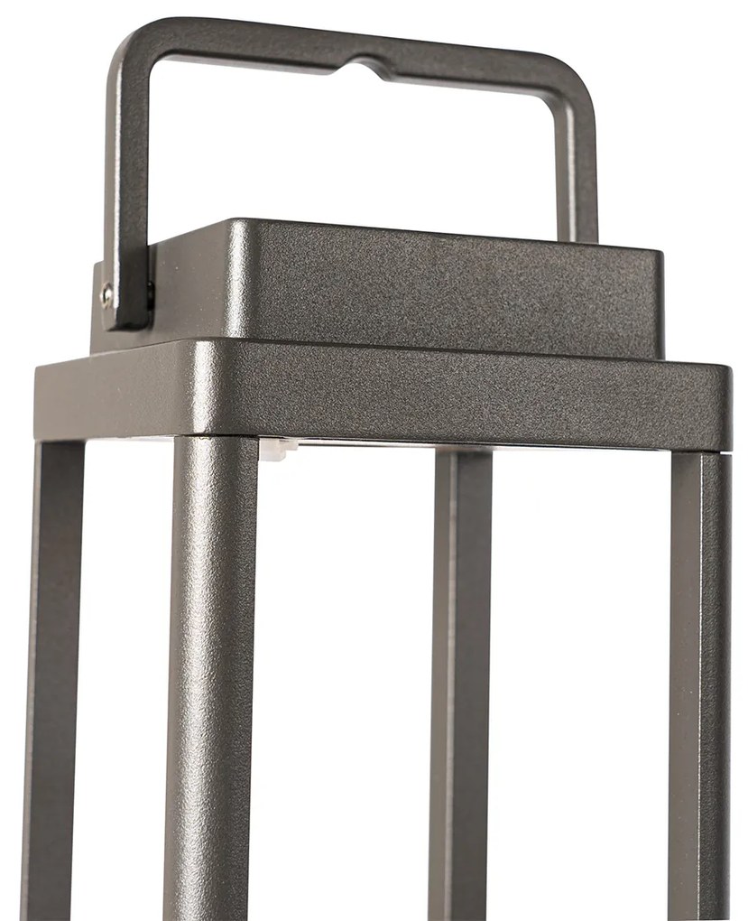 Candeeiro de mesa de exterior cinzento escuro com LED recarregável - Yara Moderno