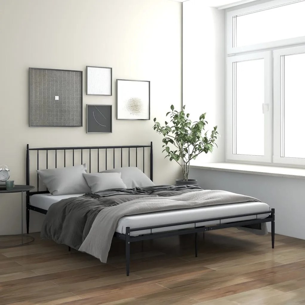 vidaXL Estrutura de cama 180x200 cm metal preto