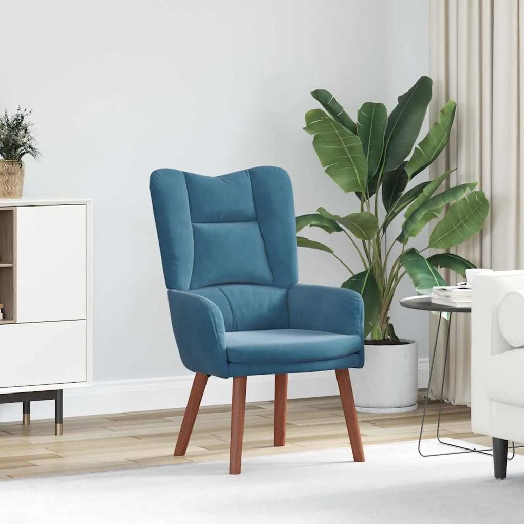 vidaXL poltrona Azul 63 x 67 x 94 cm Veludo